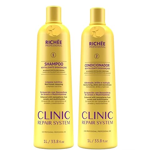 Richée Professional | Clinic Repair System Home Care Kit | Shampoo And Conditioner | (2x) 1000 ml / 33.8 fl.oz.