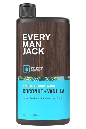 Every Man Jack Men's Hydrating Body Wash Naturally Derived Coconut and Vanilla - 16.9 fl oz NEW