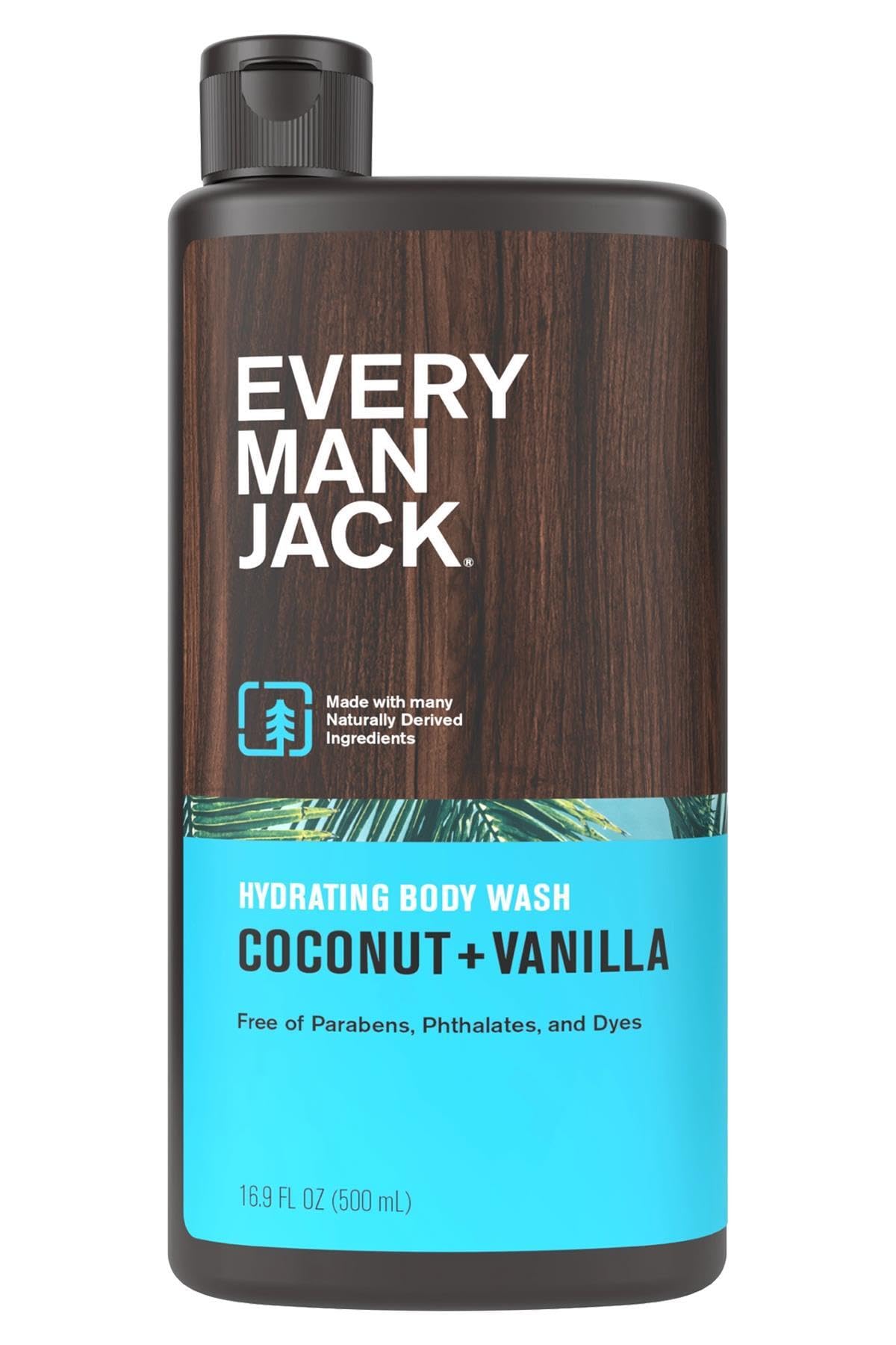 Every Man Jack Men's Hydrating Body Wash Naturally Derived Coconut and Vanilla - 16.9 fl oz NEW