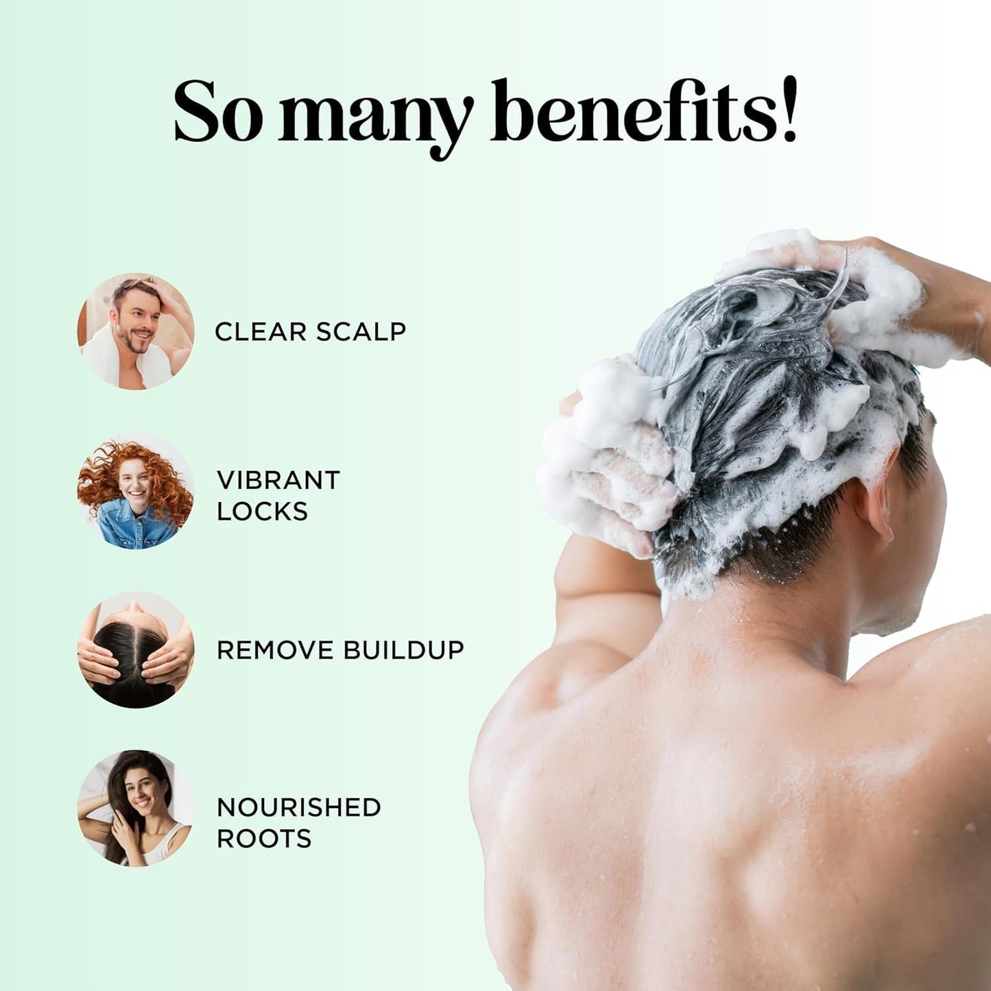 Clarifying Shampoo for Build Up and Oily Hair - Deep Cleansing Shampoo with Rosemary - Refreshing Lemon for Greasy Hair & Jojoba Oil for Scalp