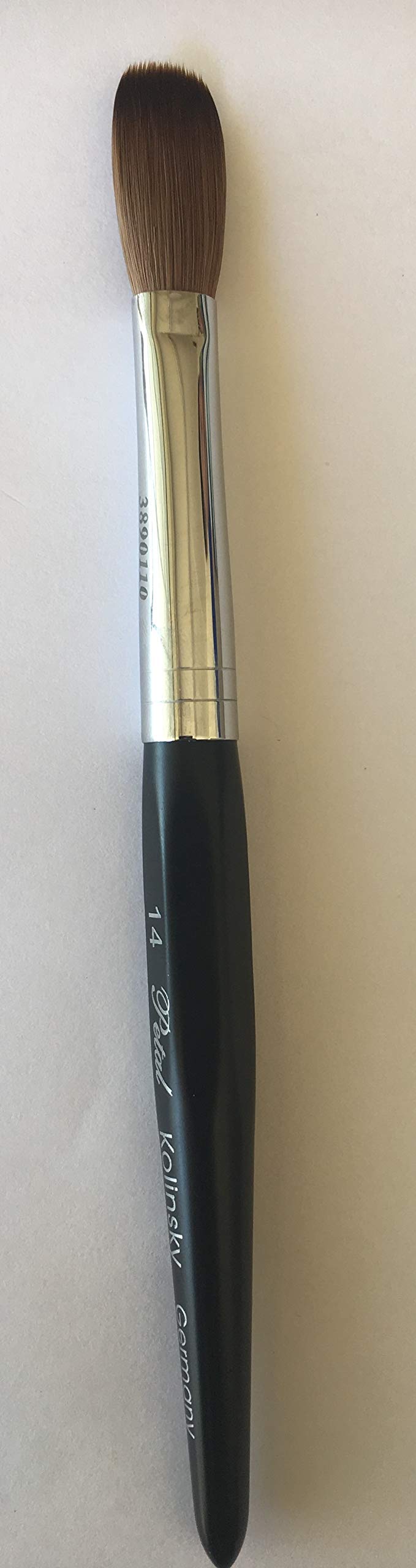 Six Angles - CRIMPED - Black Handle Petal 100% Kolinsky Acrylic Nail Brush (Crimped 14) Beauty & Personal Care Six Angles