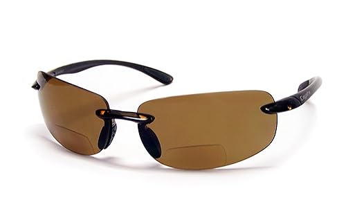 Coyote Eyewear BP-5 Rimless Polarized Reader Sunglasses (+2.00 Power,Tortoise/Copper)