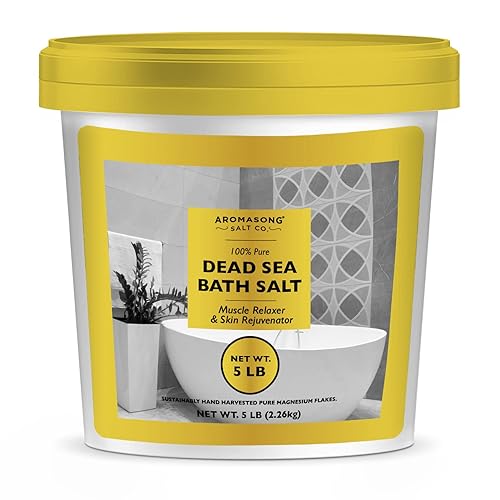 Aromasong Dead Sea Salts for Soaking - 5 Lb. Fine Grain Bath Salt Soak in Bucket