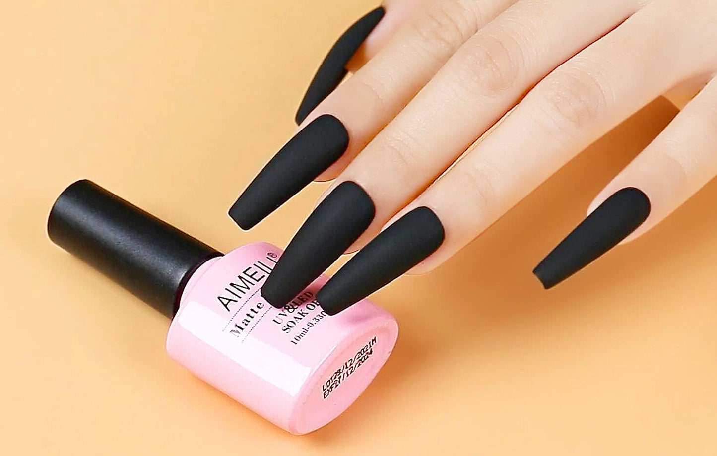 AIMEILI Soak Off U V LED Hema Free Gel Nail Polish, Cruelty Free, Vegan, No Wipe Matte Top Coat 10ml