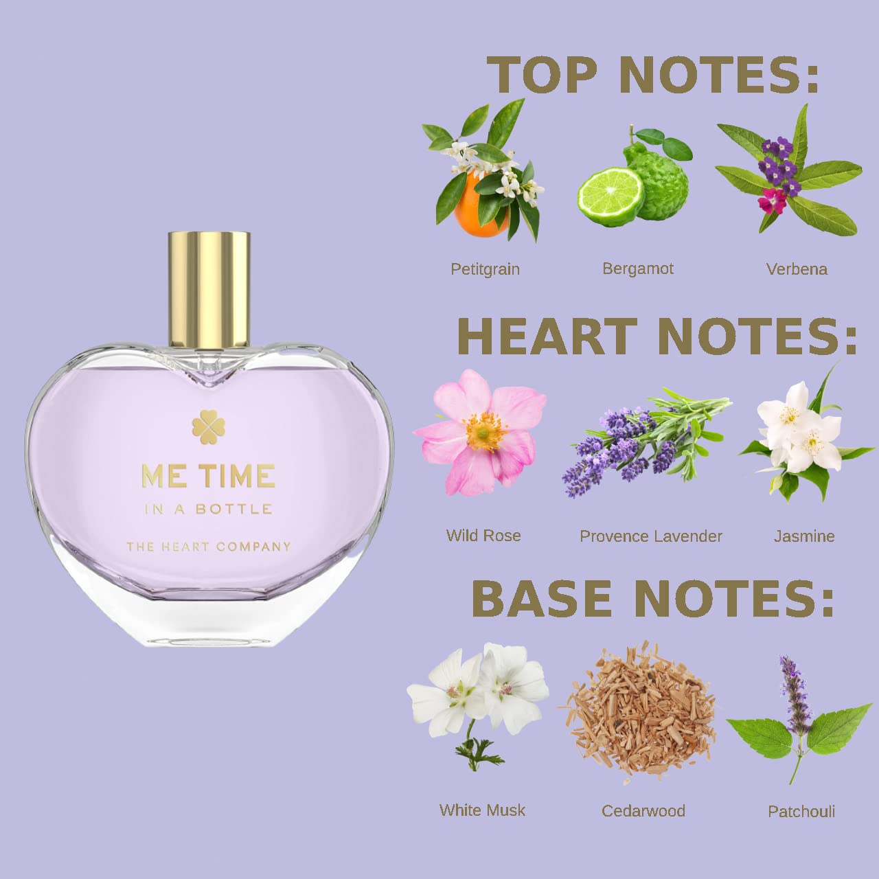 THE HEART COMPANY ME TIME in a bottle | Lavender Perfume for women | Vegan Women's Eau de Parfum Fragrance Spray 75ml - 2.5 fl.oz.