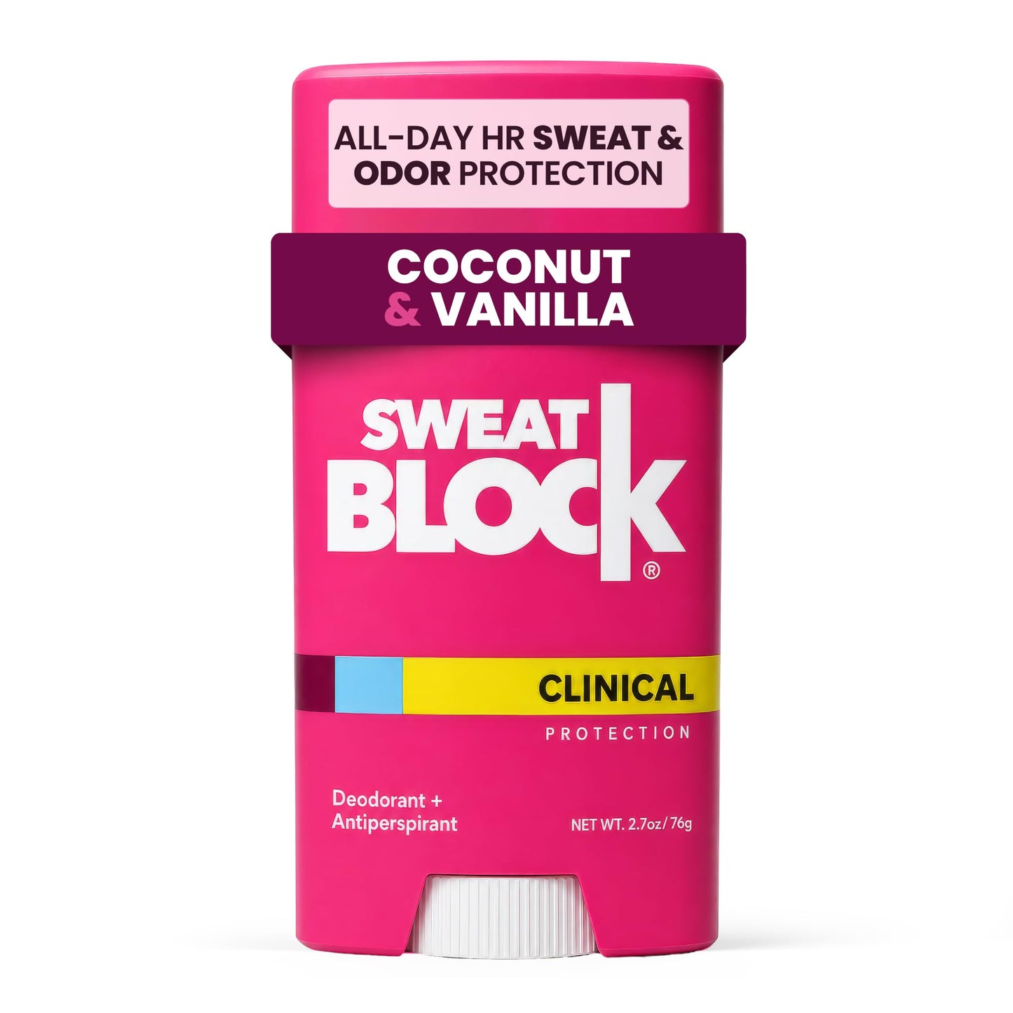 SweatBlock Clinical Strength Deodorant for Women Coconut and Vanilla Scent ALL-DAY Sweat and Odor Protection Daily Use Formula Designed Beauty and Personal Care SweatBlock Default Title