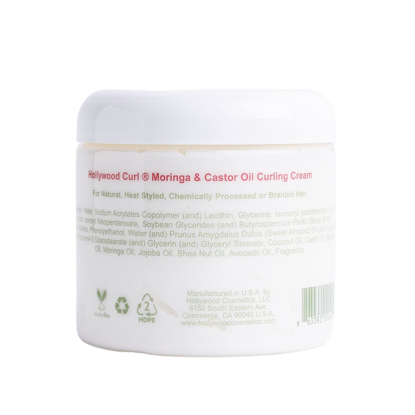 Hollywood Curl Moringa And Castor Oil Infused Curl Cream for Curly Hair- For Women And Men - Wavy, Frizzy Hair Control -w/Essential Oils, Vitamins