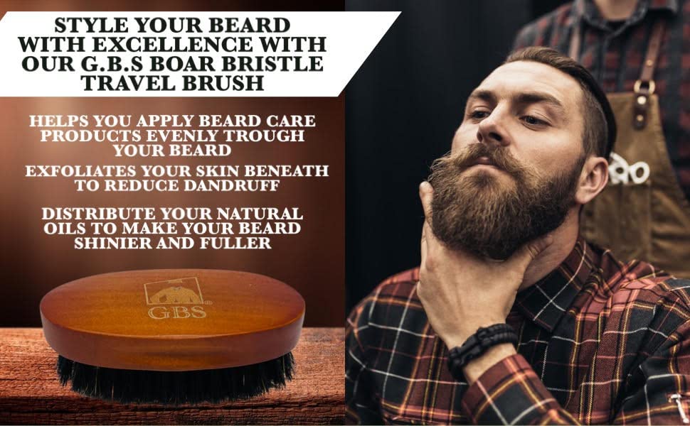 G.B.S Pack of 3 - Men Beard & Mustache Brush Beauty and Personal Care G.B.S