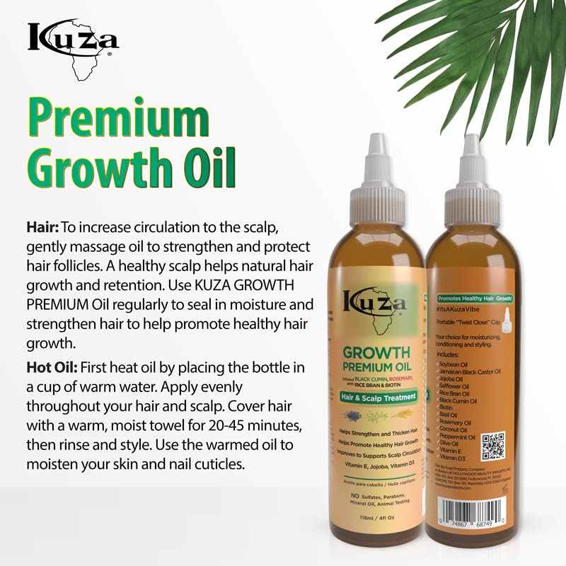 Premium Growth Oil W/Black Cumin & Rosemary 4 Oz. (Pack Of 2)