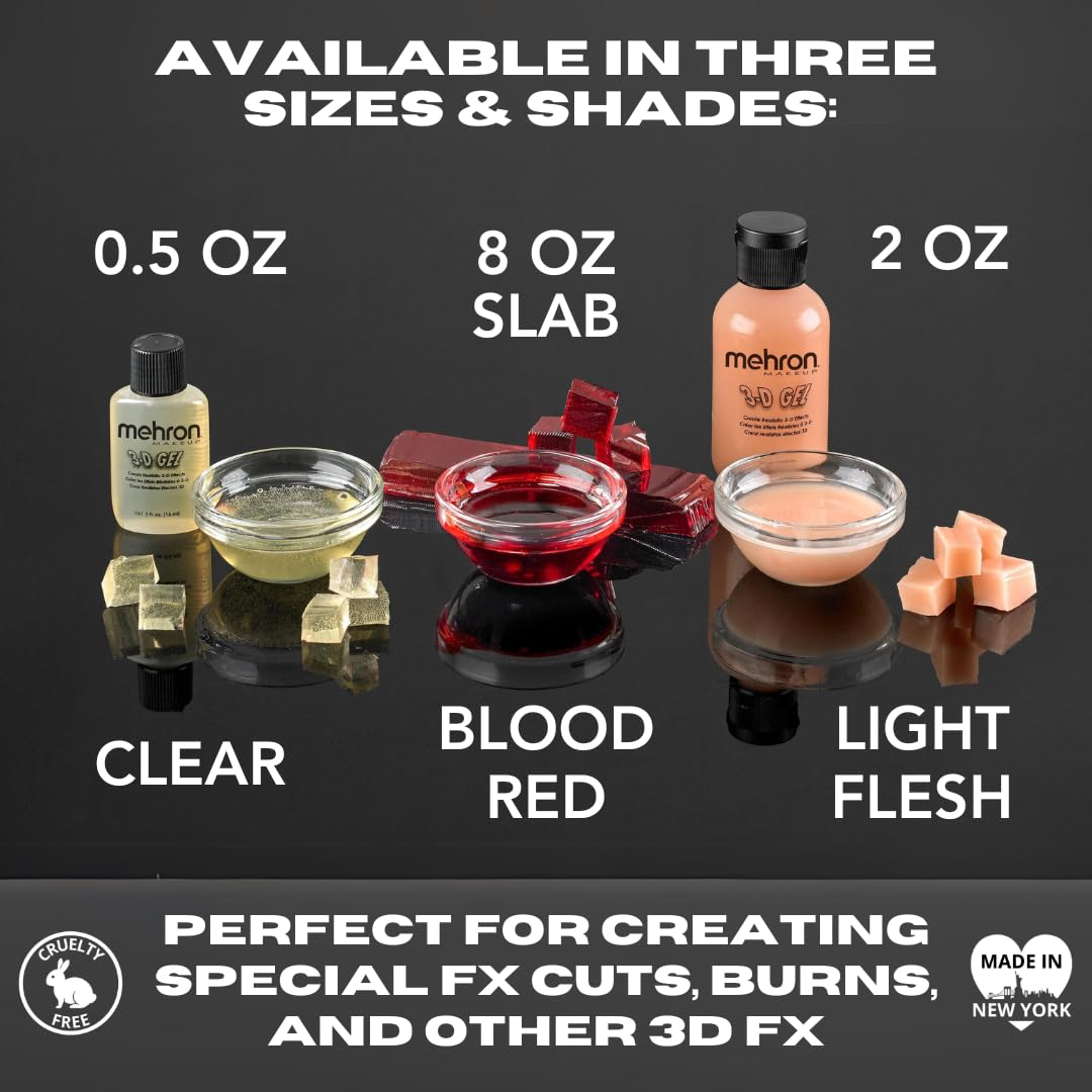Mehron Makeup 3-D Gel | Gelatin Special Effects Makeup | Halloween SFX & Scarring Gel | Fake Skin for Stage, Screen, Theater, Cosplay, and Halloweens