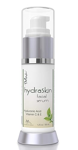 Deluvia Vitamin C Serum for Face, Hyaluronic Acid Facial Serum, Hydrating Serum with Moisturizing Vitamin E & Organic Aloe Vera for Sensitive and Dry