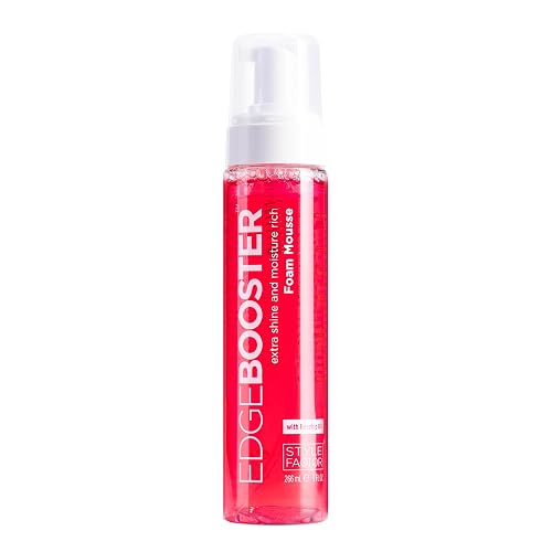 Style Factor EDGE BOOSTER Extra Shine & Moisture Rich Foam Mousse | Lightweight Styling for Curls, Waves, Braids, Locs & Protective Styles | Volume