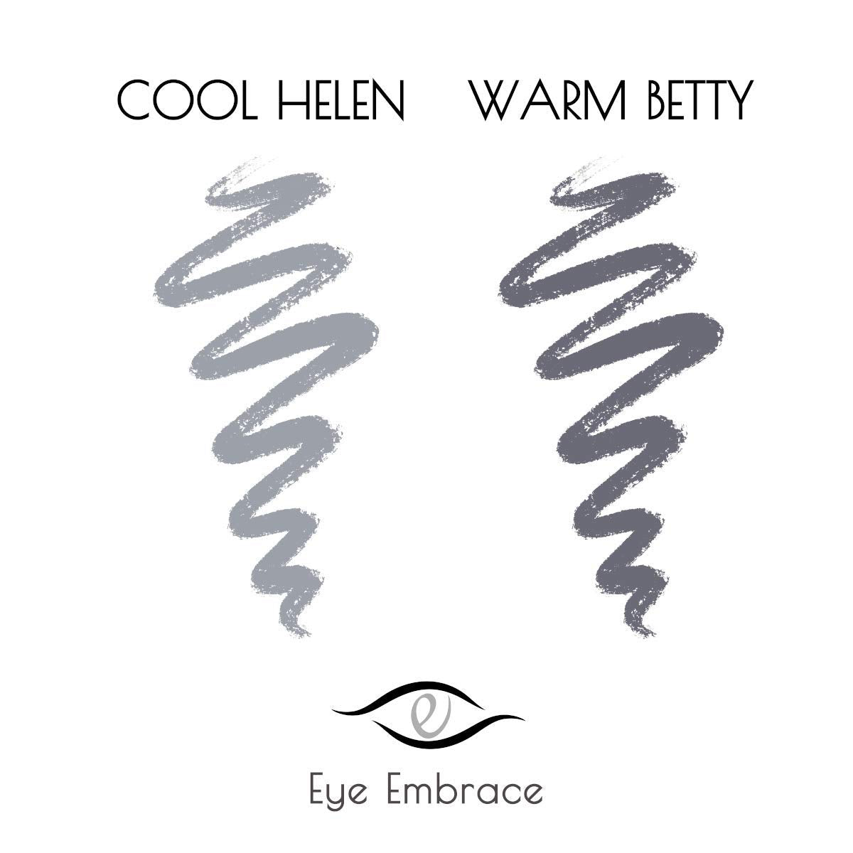 Eye Embrace Light Gray Eyebrow Pencils: Warm Betty & Cool Helen 2 Pack Bundle - Waterproof, Double-Ended Automatic Angled Tip & Spoolie Brush