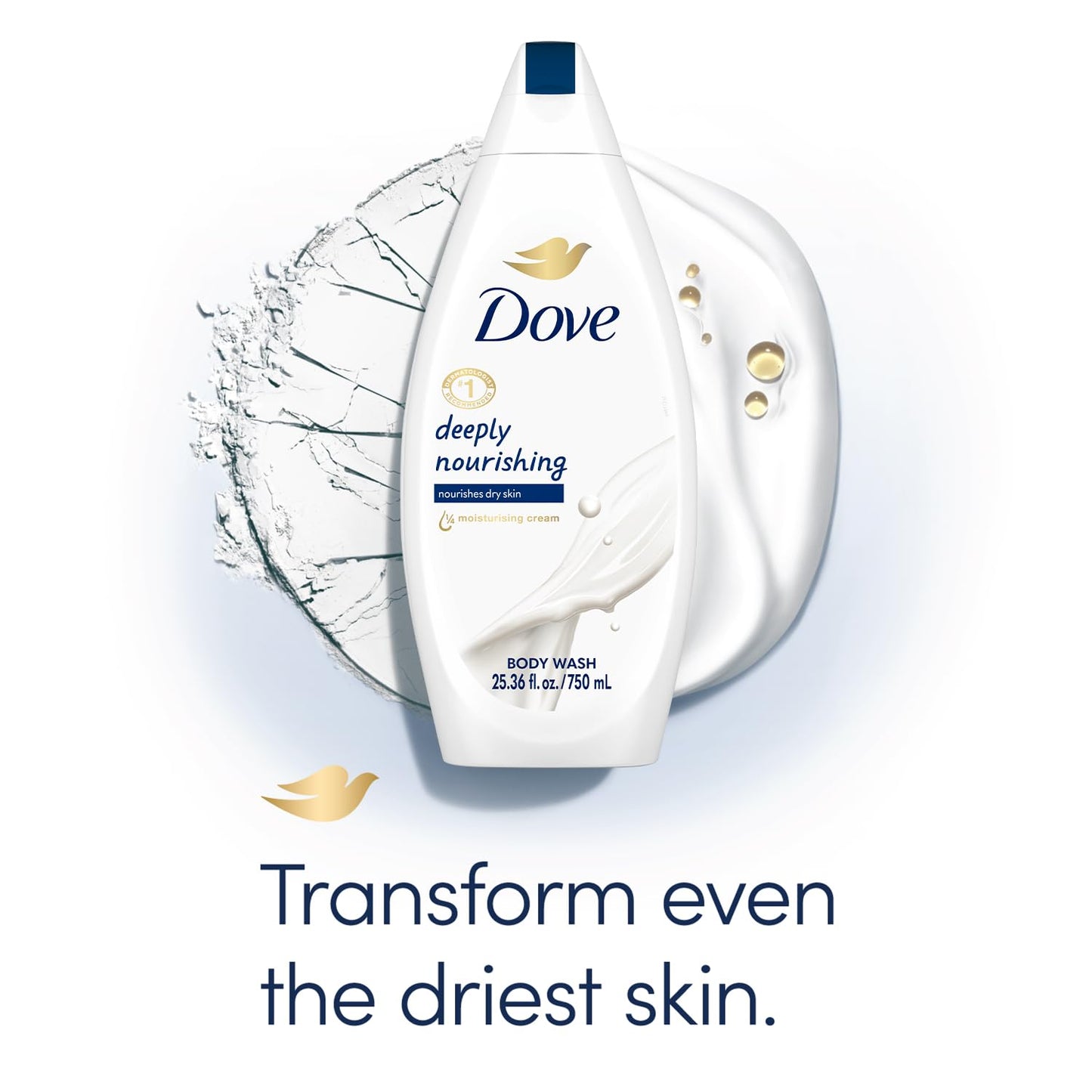 Dove Body Wash 4-Pack - Deeply Nourishing for Softer, Smoother Skin, 25.4 Oz Ea