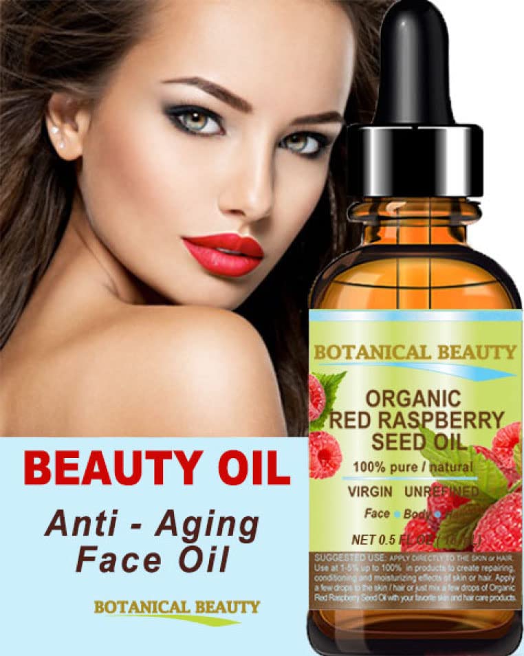 Botanical Beauty Organic RED RASPBERRY SEED OIL 100% Pure Natural Undiluted Virgin Unrefined Cold Pressed Carrier Oil for Face, Skin, Hair, Lip, Nails
