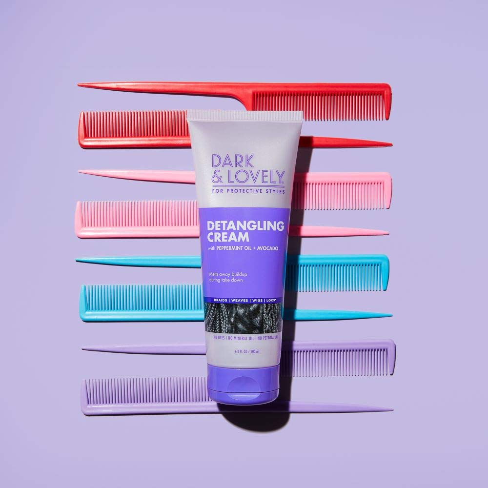SoftSheen-Carson Dark&Lovely Detangling Cream, 6.8 Fl Oz - For Protective Styles, With Peppermint&Avocado Oil for Braids, Weaves, Wigs&Locs No Dyes
