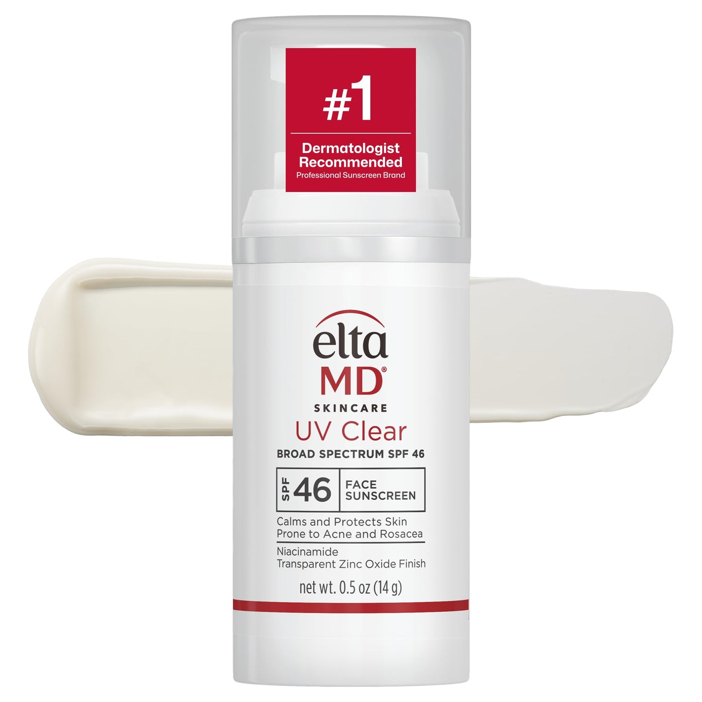 EltaMD UV Clear Face Sunscreen SPF 46, Oil Free Sunscreen with Zinc Oxide, Dermatologist Recommended, 0.5 oz