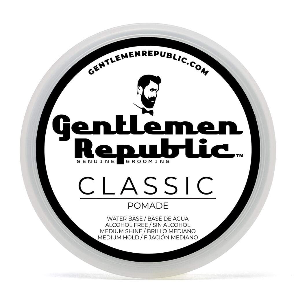 Gentlemen Republic Classic Pomade for Men - Water Based Pomade for Medium Hold & Shine, Premium Mens Hair Styling Products with No Beeswax - Ideal