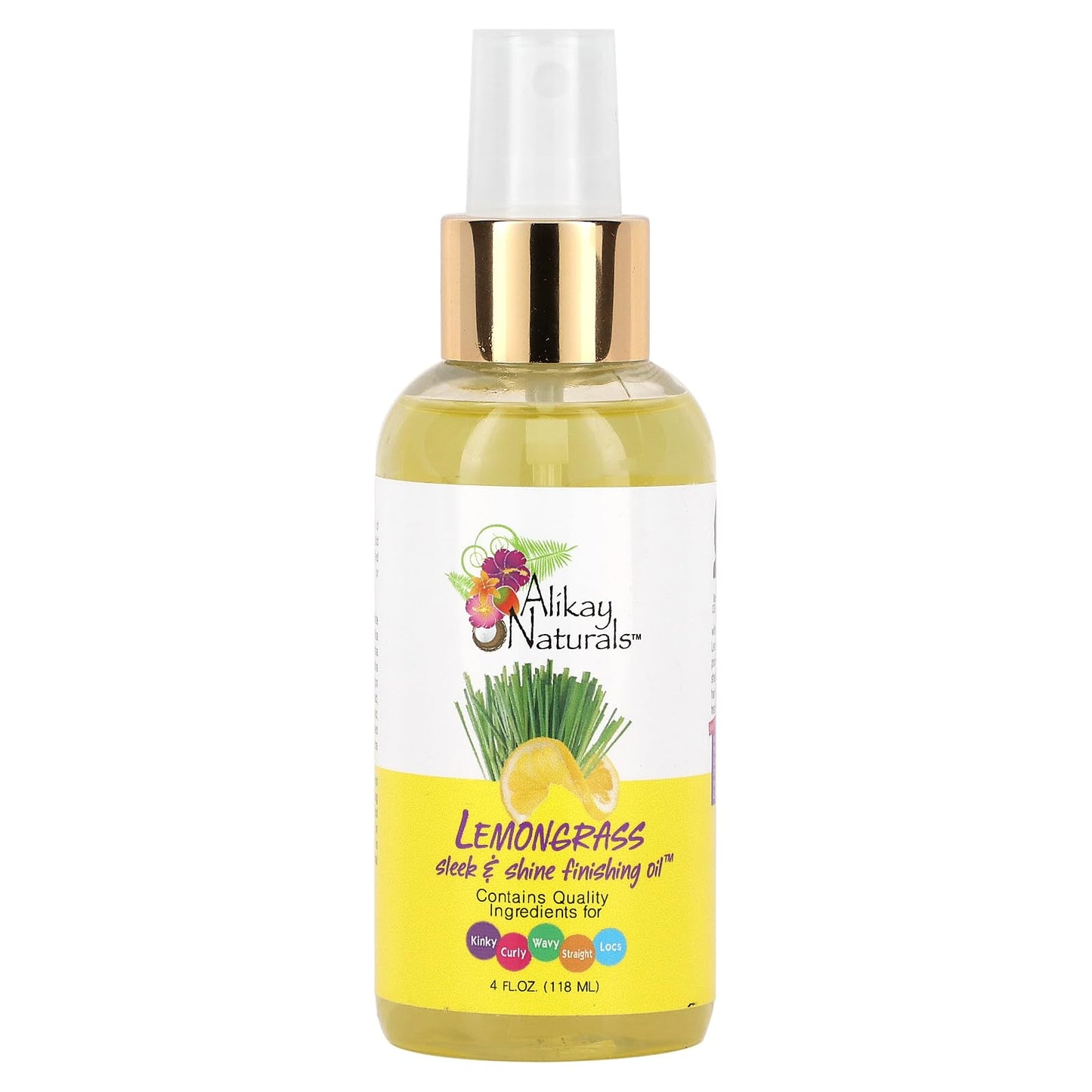 Alikay Naturals Lemongrass Sleek And Shine Finishing Oil 4 Oz