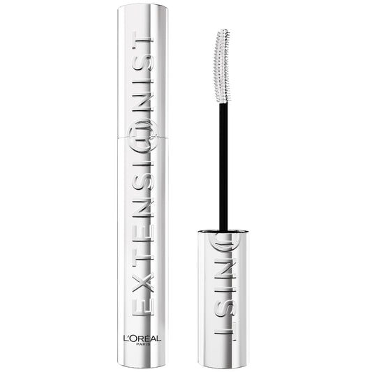 L'Oreal Paris Extensionist Mascara, Lengthening, Volumizing, and Curling Formula For a Lash Extension Eye Makeup Look, Washable Blackest Black