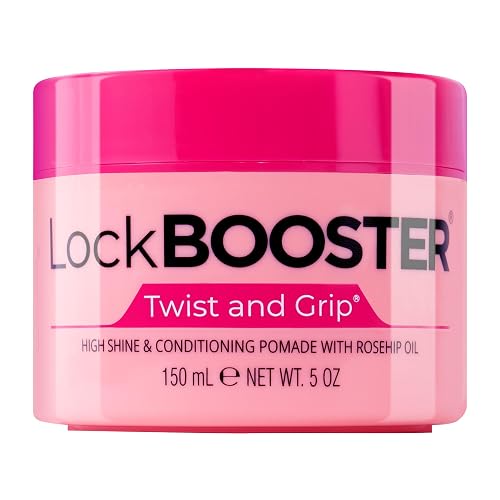 Style Factor Lock BOOSTER Twist & Grip Braid Gel (5 Oz.) with Rosehip Oil - Strong Hold, Flake-Free, Frizz-Free Hair Braiding Gel for Defined