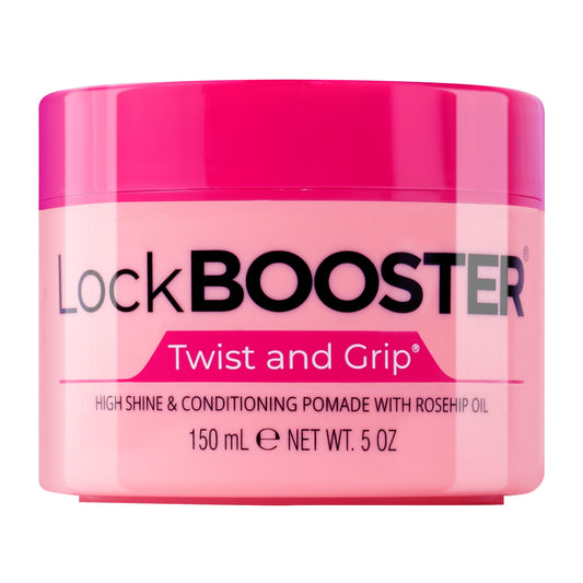 Style Factor Lock BOOSTER Twist & Grip Braid Gel (5 Oz.) with Rosehip Oil - Strong Hold, Flake-Free, Frizz-Free Hair Braiding Gel for Defined