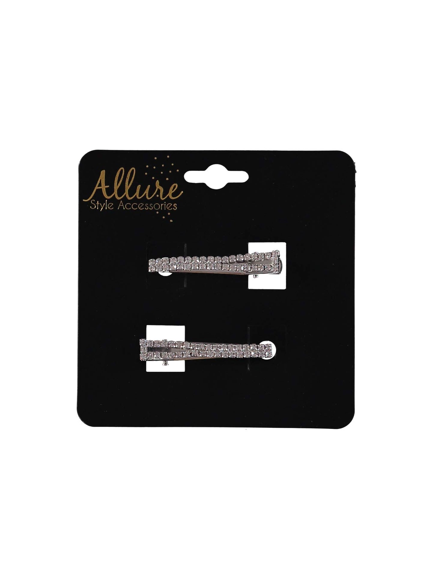 Allure Women's Glass Rhinestone Hair Salon Clips, 3-pack