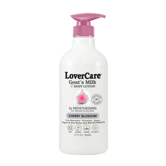 Lovercare Goat Milk Body Lotion for Dry Skin Cherry Blossom 27.05oz (800ml) - Single… Beauty & Personal Care Lover's Care