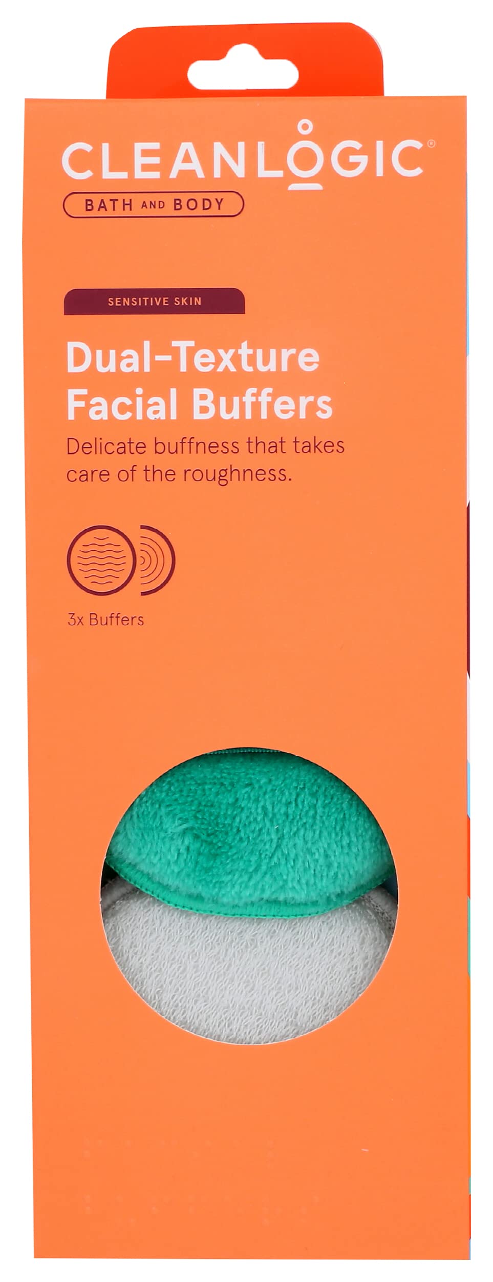 CleanLogic Dual Texture Facial Buffers, 3 Packs (Pack Of 6)