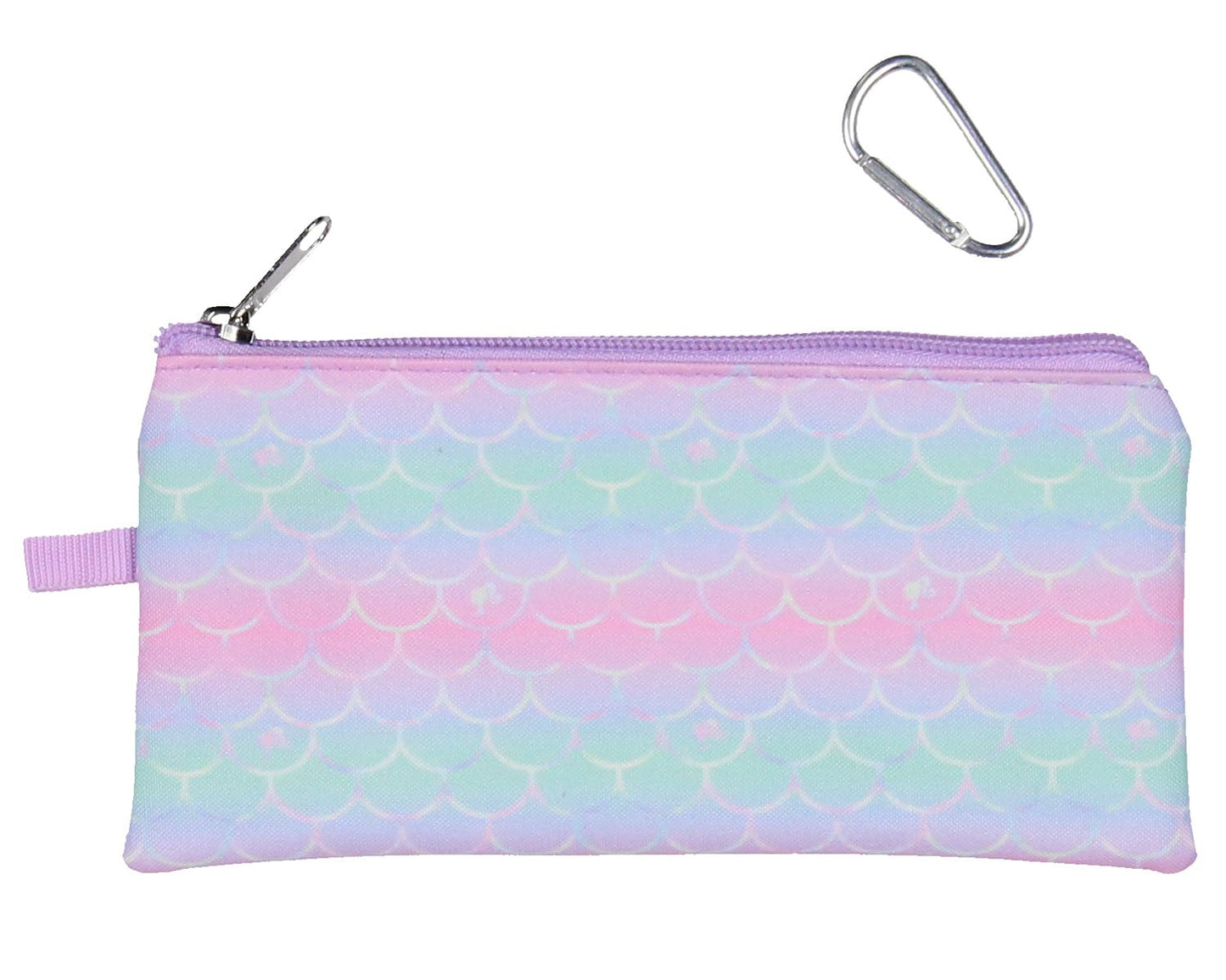 AI ACCESSORY INNOVATIONS Barbie Mermaids 5-Piece 16" Girls Backpack School Lunch Bag Set with Gadget Case Carabiner and Rubber Zipper Dangle