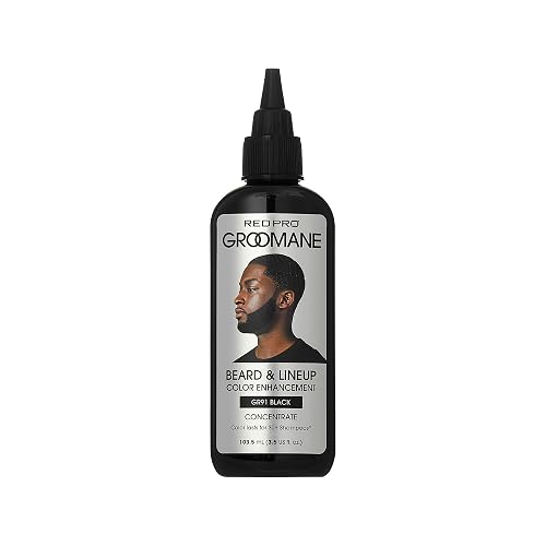 RED Pro GROOMANE Beard & Lineup Color Enhancement for Airbrush, Natural Semi-Permanent Barber Beard Dye, Long-Lasting Gray Coverage, Men Hairline