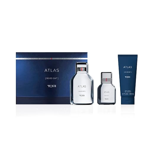 TUMI ATLAS [00:00 GMT] - Bold Cologne for Men with Citrus Fragrance Notes - 3.4 oz & 1.0 oz Eau de Parfum, 6.7 oz Body Wash
