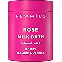 Calming Rose Coconut Milk Bath Soak Moisturize Soften Skin Honey Jasmine Vanilla Destress Luxury Spa Bath Salt Powder Stress Relief Gifts for Women