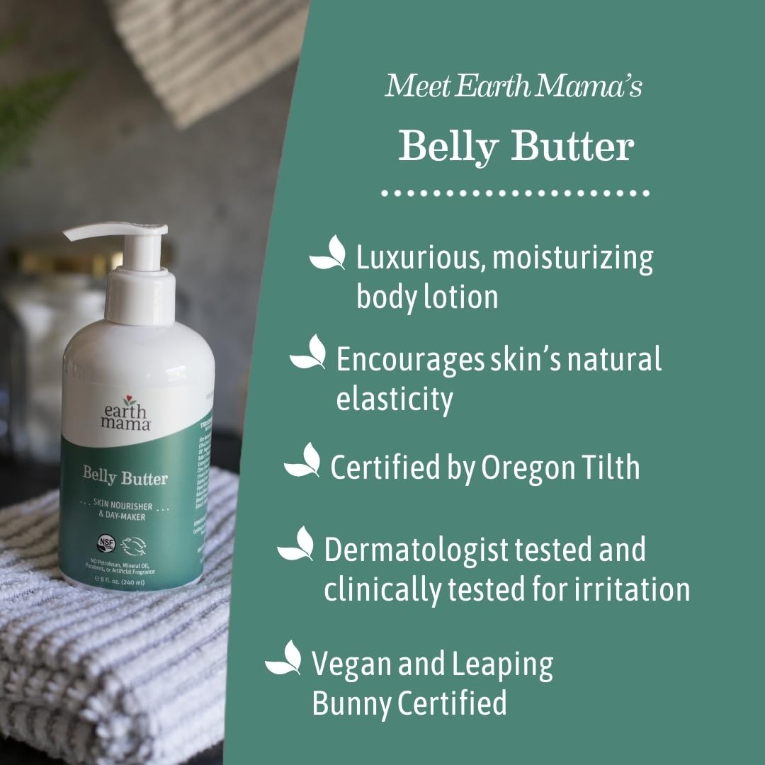 Earth Mama Belly Butter, Maternity Moisturizer for Dry Skin | Lotion for Pregnancy and Postpartum Recovery Self Care, Body Cream with Aloe, Fragrance Beauty & Personal Care Earth Mama