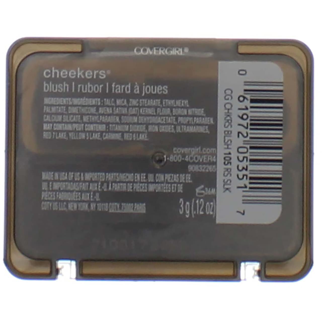 CoverGirl Cheekers Blush, Rose Silk [105], 0.12 oz (Pack of 2)