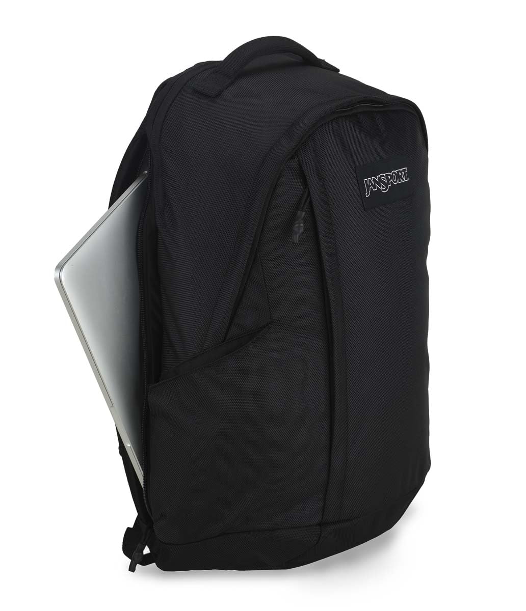 JanSport Station Pack - Large Backpack with Side Access Padded Laptop Sleeve, Dual Water Bottle Pockets, and Organizer Loft Pocket, Black