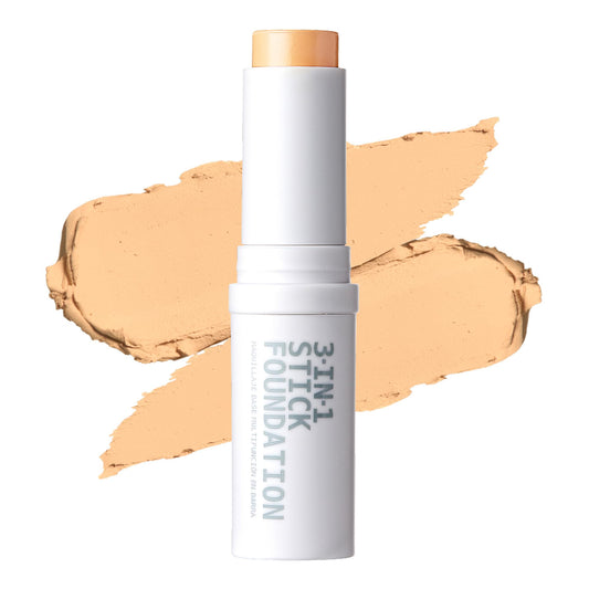 Ruby Kisses Natural Full Coverage 3-In-1 Stick Foundation, Easy to Apply, Hydrating, Lightweight, Long Lasting, Concealer and Contour Stick for Face Makeup (Ivory)