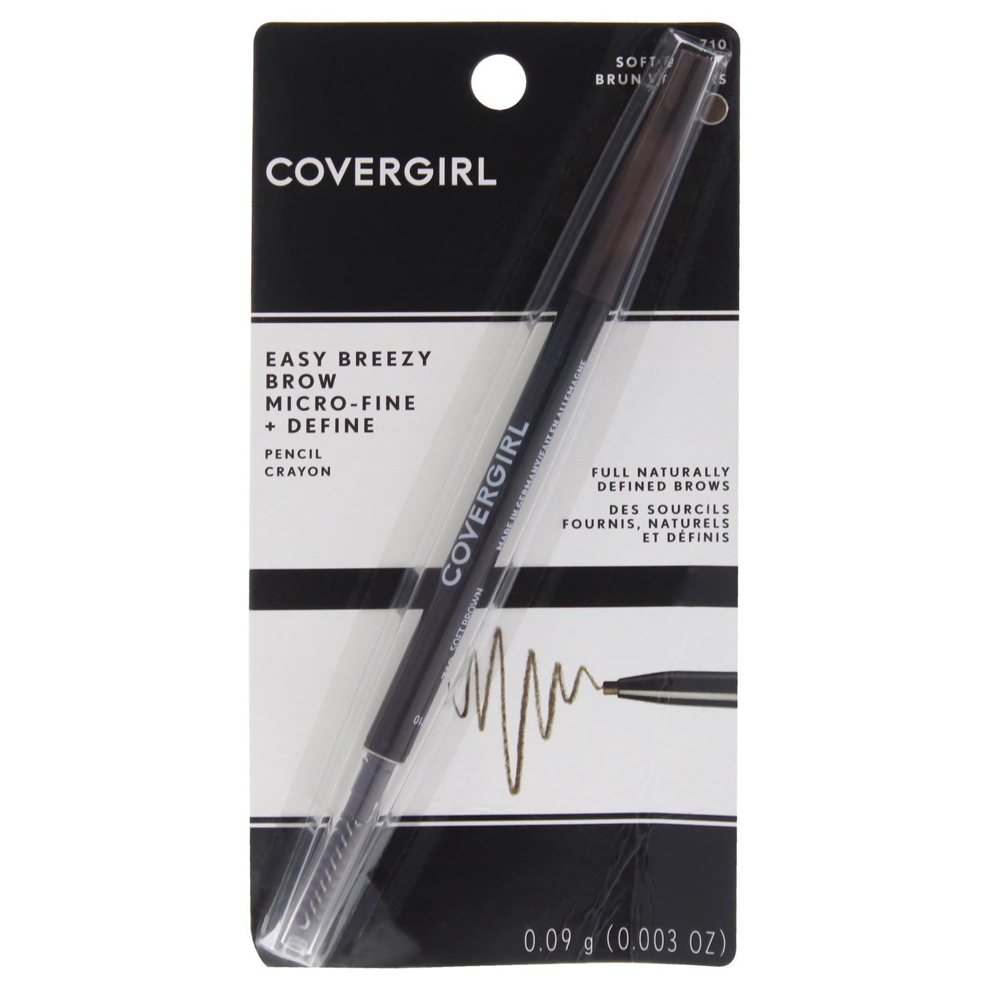 COVERGIRL Easy Breezy Brow Micro-Fine and Define Pencil, Soft Brown, 0.03 Pound , Brown Eyebrow Pencil, No Sharpening Needed, Built in Spoolie, Safe…