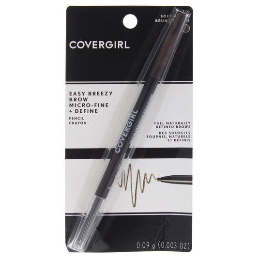 COVERGIRL Easy Breezy Brow Micro-Fine and Define Pencil, Soft Brown, 0.03 Pound , Brown Eyebrow Pencil, No Sharpening Needed, Built in Spoolie, Safe…