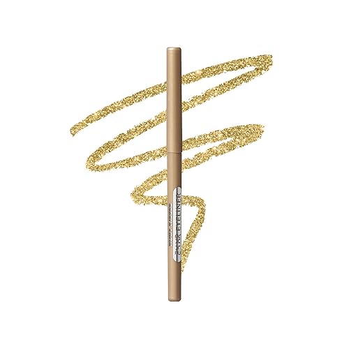 Ruby Kisses Pencil Eyeliner, Retractable Eyeliner, Waterproof, Smudge-Proof Eye Makeup, High Pigmented, 24H Long Lasting Eyepencil (Metallic Gold)