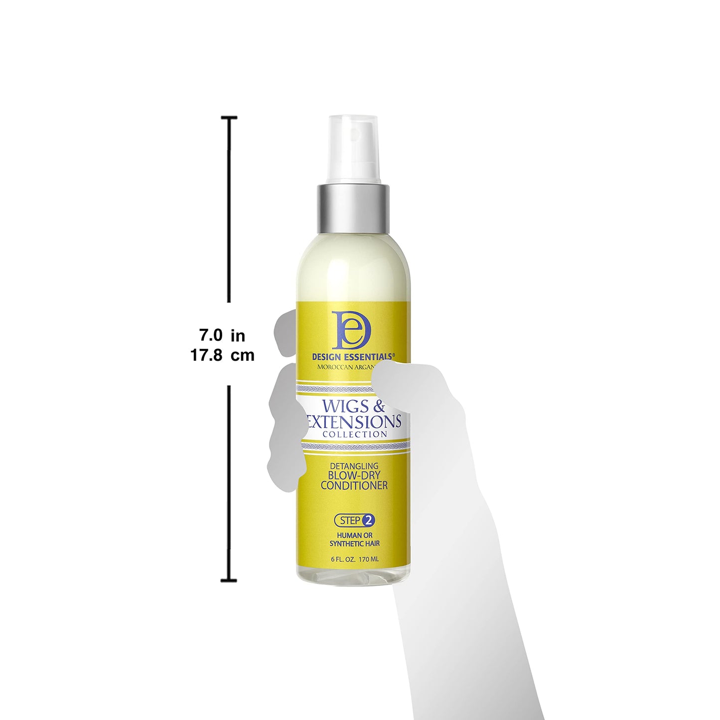 Design Essentials Moroccan Argan Oil Detangling Blow-Dry Conditioner- Wigs & Extensions Collection, 6 Oz (Packaging may vary)