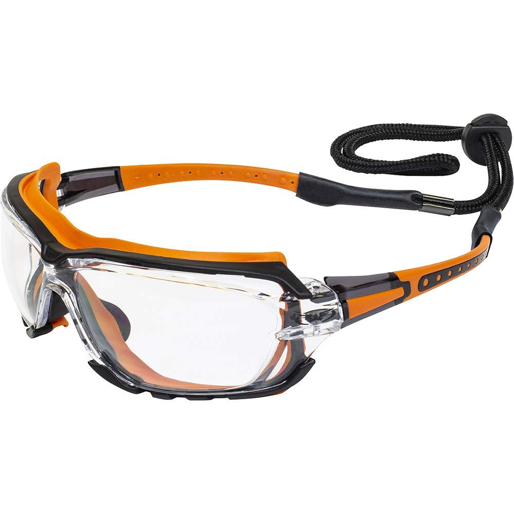 Global Vision Octane Anti-Fog Sport Motorcycle Sunglasses Orange Frame w/Clear Lenses