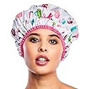 Reusable Shower & Bath Cap, Lined, Oversized Waterproof Shower Caps Large Designed for all Hair Lengths with Lining & Elastic Band Stretch Hem Hair