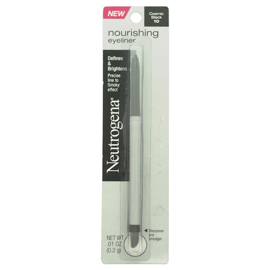 Neutrogena Nourishing Eyeliner Pencil, Built-in Sharpener for Precise Application and Smudger for Soft Smokey Look, Luminous, Nonfading