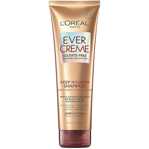 L'Oreal Paris EverCreme Sulfate Free Deep Nourish Shampoo, 8.5 Ounce (Pack of 2)