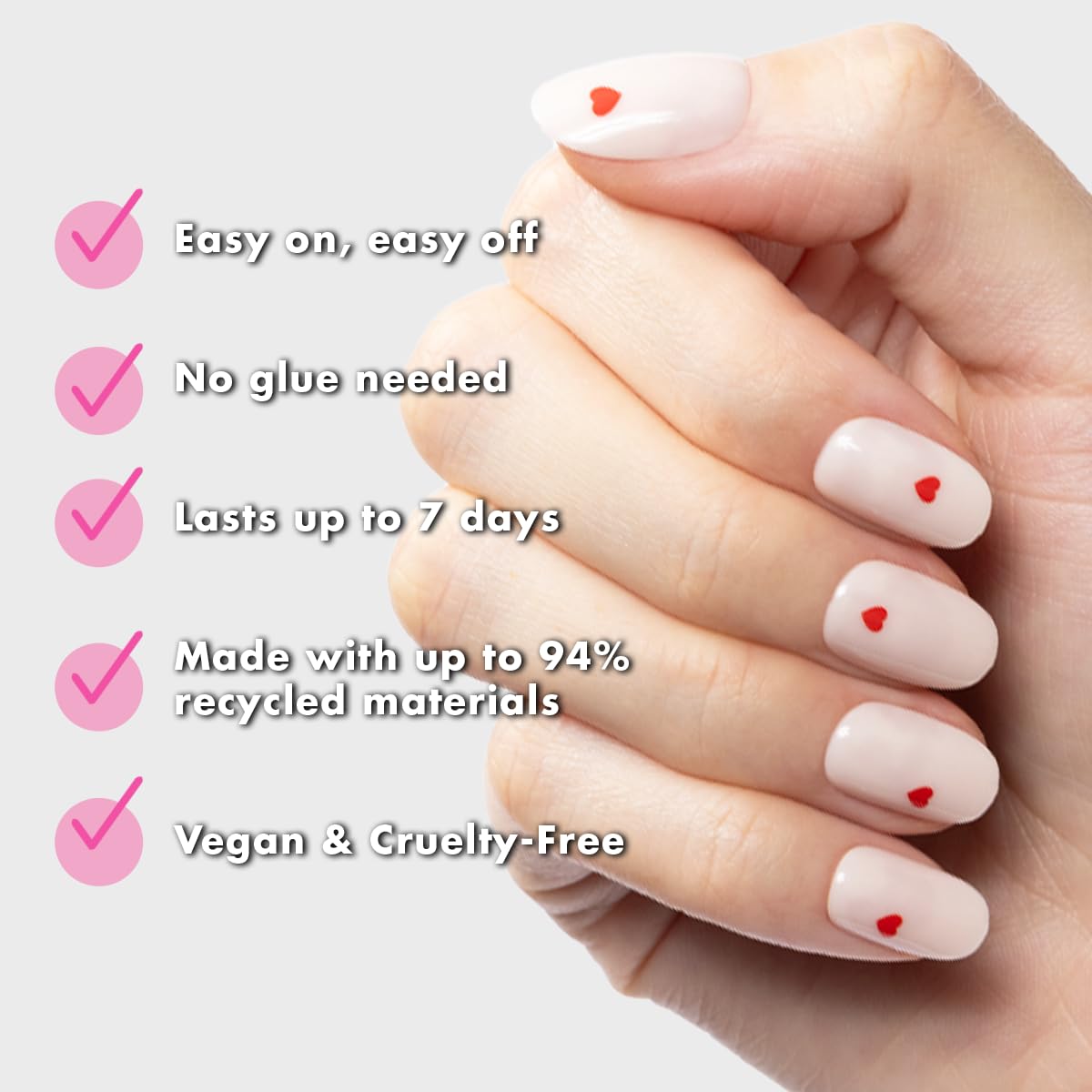 Olive & June Classic Super Stick Mani Press On Nails | No Glue Needed | 32 Tab Nails 16 Sizes | Non-Toxic Tabs Easy On-Off Non-Damaging Realist Look | Beauty & Personal Care Olive & June