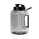 SASRBOBI Half Gallon Water Jug Bottle Large Sports Water Bottle Water Jug With Time Marker BPA Free Reusable Gym Sports Outdoor 64oz Grey