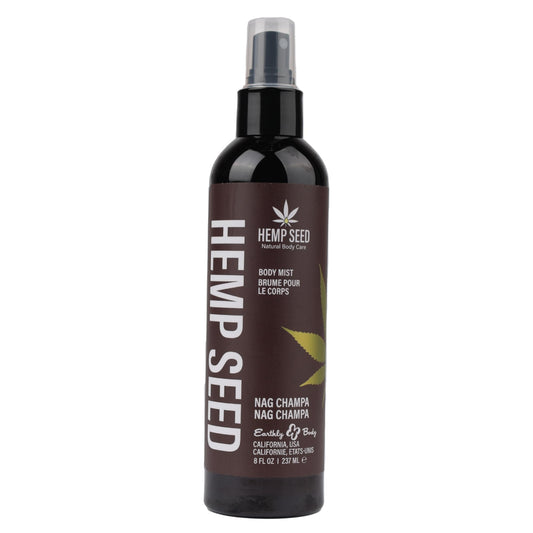Hemp Seed Body Mist, Nag Champa - 8 fl oz - Moisturizes, Invigorates & Protects Skin - With Hemp Seed Oil, Chamomile & Aloe Vera - Vegan, Cruelty Free