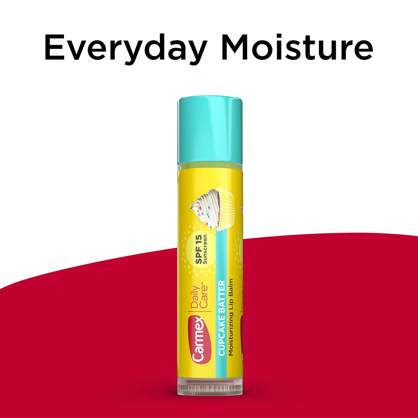 Carmex Daily Care Moisturizing Lip Balm with SPF 15, Cupcake Batter Lip Balm Sticks, 0.15 OZ Each - 6 Count