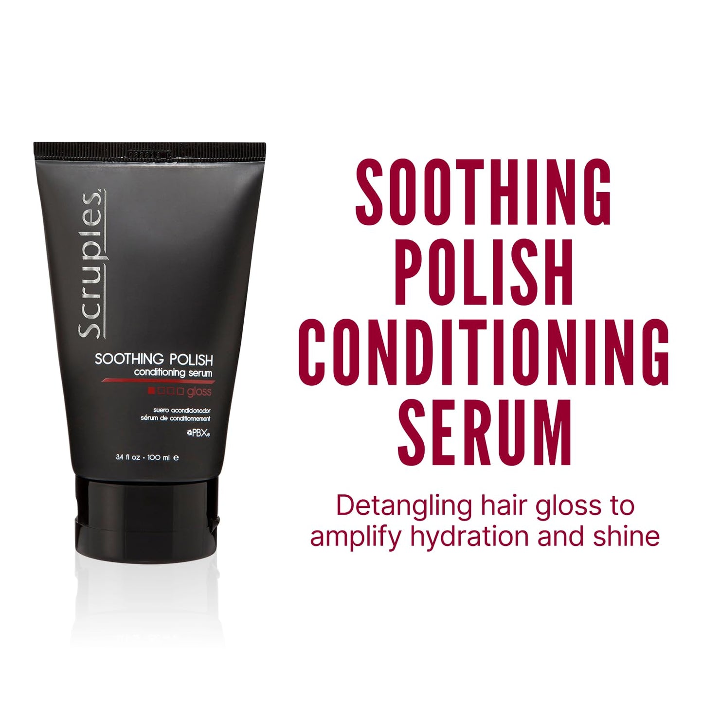 Scruples Soothing Polish Conditioning Serum - Anti Frizz Hair Serum to Smooth & Tame Strands - Hair Detangler for Shine (3.4 oz)